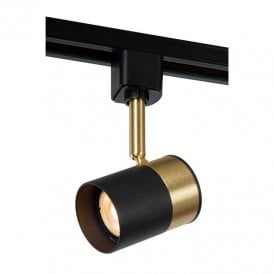 Lucide Floris 1 Circuit Track Spot Light In Black And Brass Finish