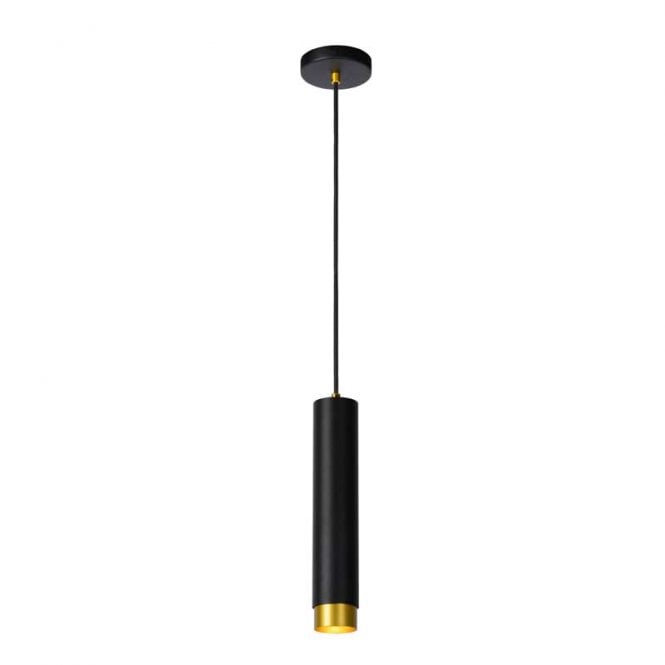 Lucide  Floris Single Light Ceiling Pendant In Black Finish