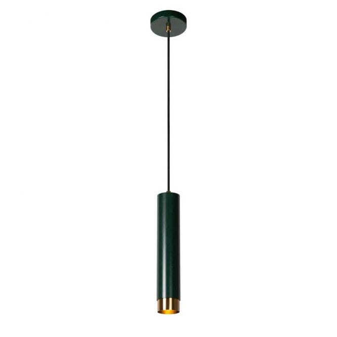 Lucide  Floris Single Light Ceiling Pendant In Green Finish