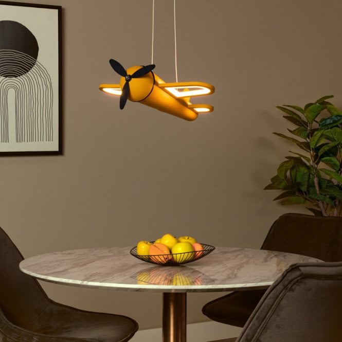 Lucide Fokker LED Ceiling Pendant Light - Yellow