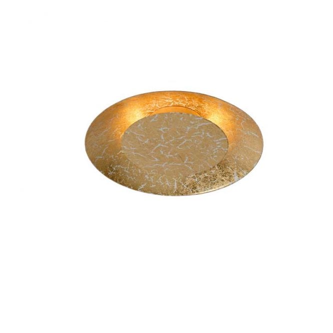 Lucide Foskal LED Flush Ceiling Fitting In Brass Finish