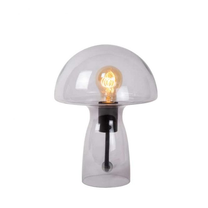 Lucide Fungo Single Light Table Lamp In Smoked Grey Finish