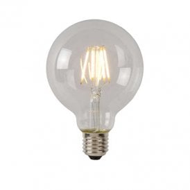 Lucide G80 7W Warm White LED Decorative Filament Globe Bulb - Screw Cap