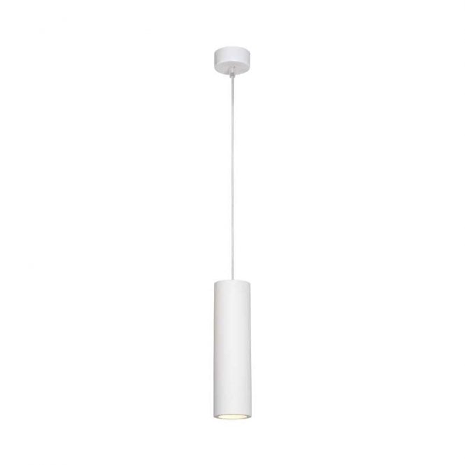Lucide  Gipsy Single Light Plaster Ceiling Pendant In White Finish