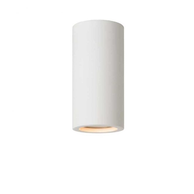 Lucide  Gipsy Single Light Plaster Ceiling Spotlight In White Finish