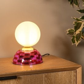 Lucide Glitzer Glass Table Lamp - Pink
