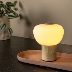 Lucide Gustav LED USB Rechargeable Touch Table Lamp - Cream
