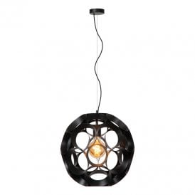 Hannelore Large Single Light Ceiling Pendant Light - Black