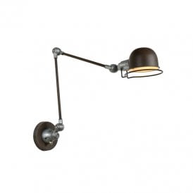 Honore Single Light Long Arm Adjustable Wall Fitting In Rust Brown Finish