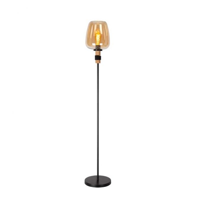 Lucide  Ilona Single Light  Floor Lamp In Amber Finish