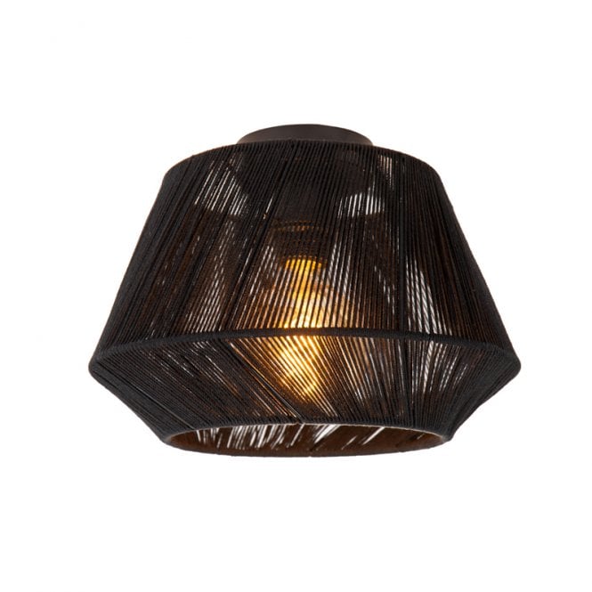 Lucide Jessica Single Light Flush Ceiling Fitting- Black