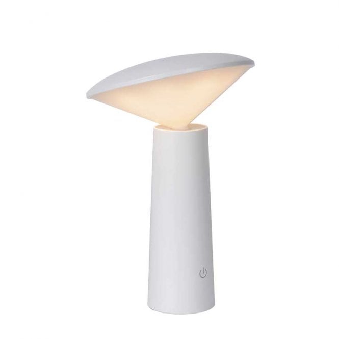 Lucide  Jive LED Re-Chargeable Outdoor Table Lamp In White Finish