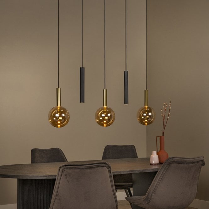 Lucide  Josiane 5 Light Bar Ceiling Pendant Light - Amber