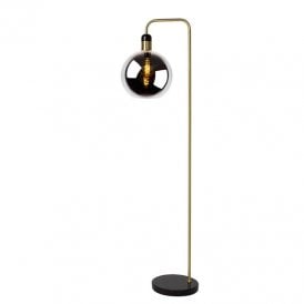Lucide Julius Single Light Floor Lamp In Black And Smoked Finish