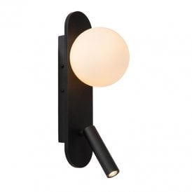 Kelly LED Wall Fitting with Reading Light - Black