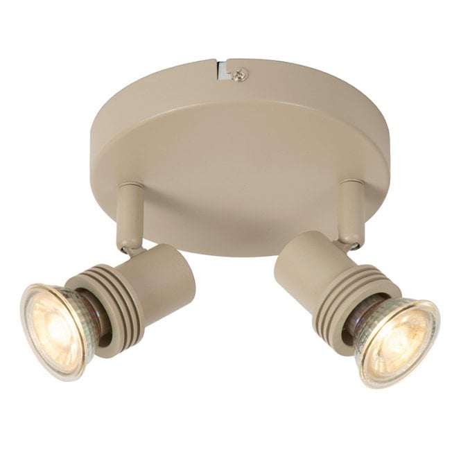 Lucide  Kianti 2 Light Ceiling Spotlight Plate - Taupe