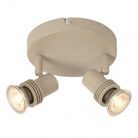 Lucide Kianti 2 Light Ceiling Spotlight Plate - Taupe