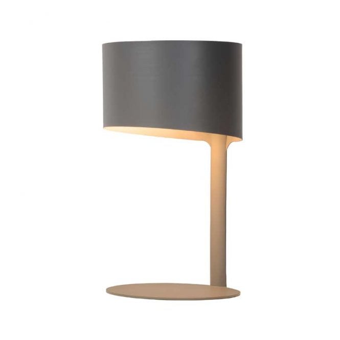 Lucide  Knulle Single Light Table Lamp In Grey Finish