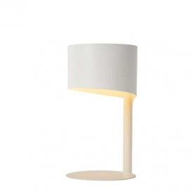 Lucide Knulle Single Light Table Lamp In White Finish
