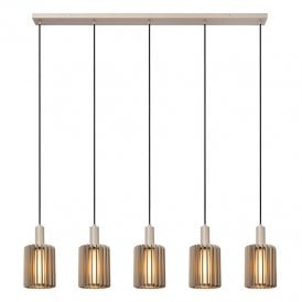 Lucide Lambres 5 Light Bar Ceiling Pendant Light - Taupe
