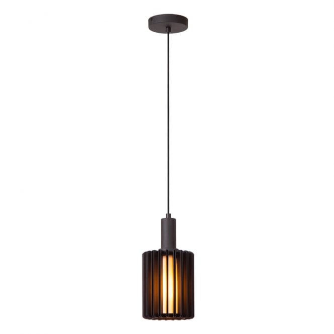 Lucide Lambres Single Light Ceiling Pendant - Black