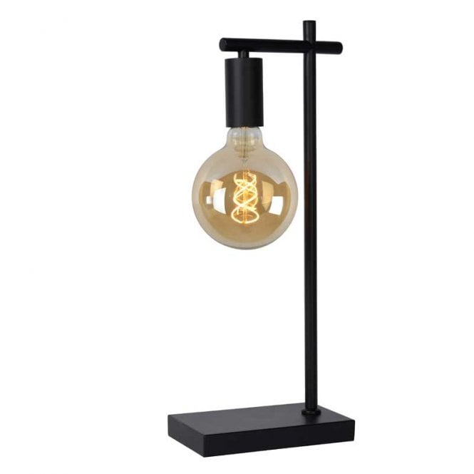 Lucide  Leanne Single Light Table Lamp In Black Finish