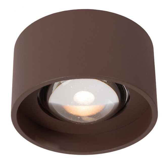 Lucide Lenz LED Outdoor Ceiling Spotlight - Rust Brown