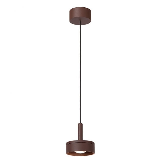 Lucide Lenz LED Outdoor Porch Pendant - Rust Brown