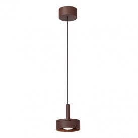 Lucide Lenz LED Outdoor Porch Pendant - Rust Brown