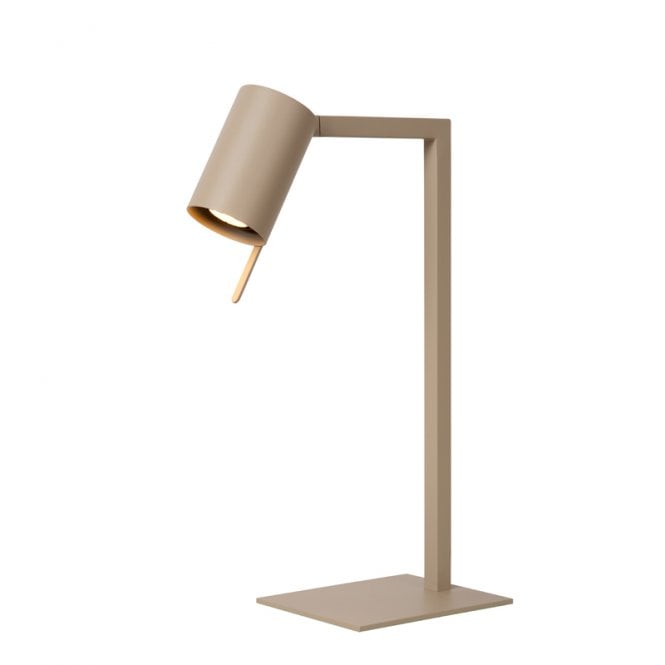Lucide Lesley Single Light Desk Lamp - Taupe