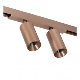 Lucide Linial Moxx 1 Circuit 10W Warm White LED Double Track Spotlight - Champagne