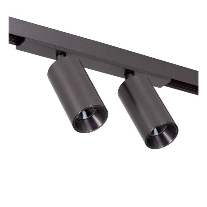Lucide  Linial Moxx 1 Circuit 10W Warm White LED Double Track Spotlight - Satin Gun Metal