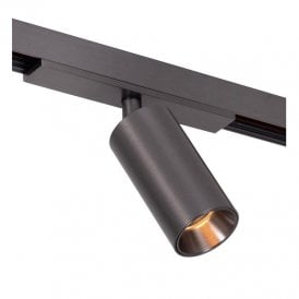 Lucide Linial Moxx 1 Circuit 10W Warm White LED Single Track Spotlight - Satin Gun Metal