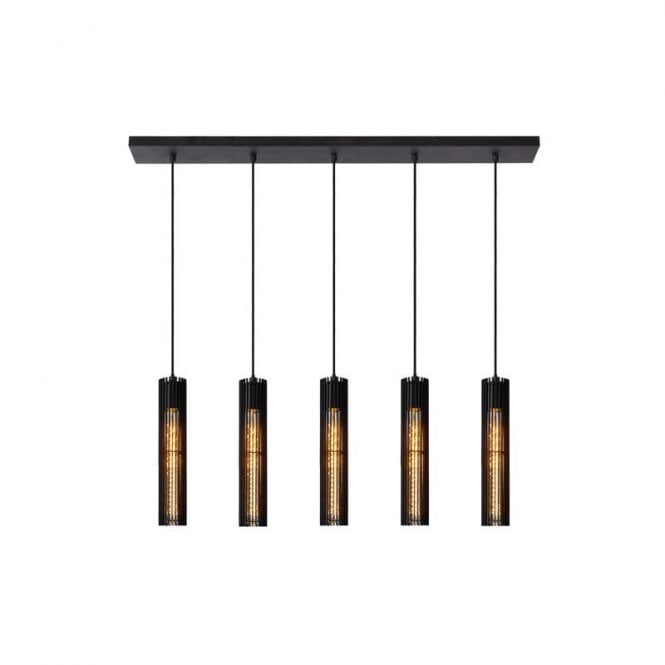 Lucide  Lionel 5 Light Bar Ceiling Pendant in Black Finish