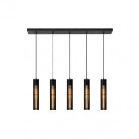 Lucide Lionel 5 Light Bar Ceiling Pendant in Black Finish