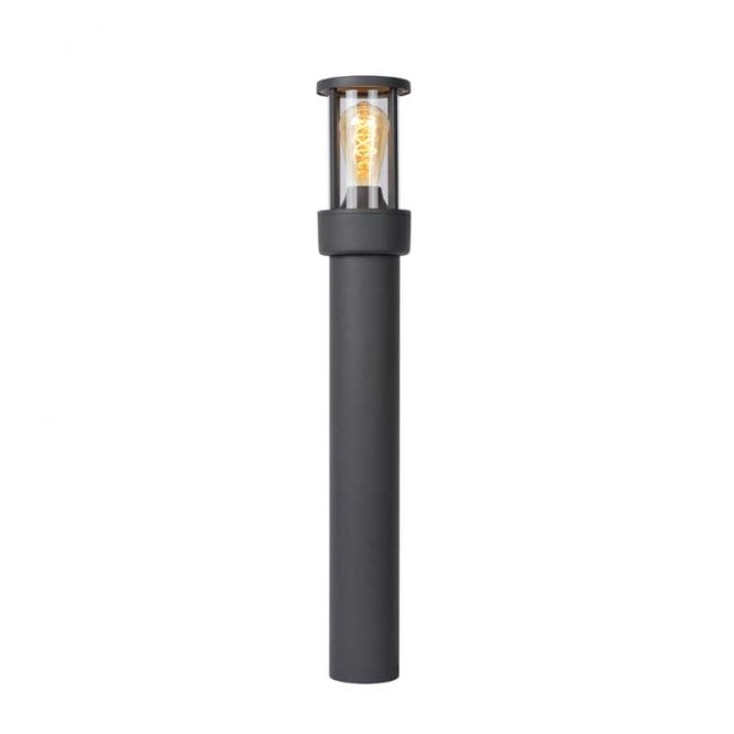 Lucide  Lori Single Light Outdoor Post Light with Dusk to Dawn Sensor in Dark Anthracite Finish