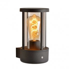 Lucide Lori Single Light Outdoor Wall Fitting with Dusk to Dawn Sensor in Dark Anthracite Finish