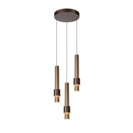 Lucide Margary 3 Light LED Cascade Pendant In Coffee Finish