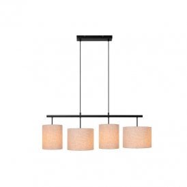Lucide Maya 4 Light Bar Ceiling Pendant In Cream Finish
