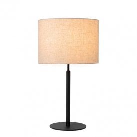 Lucide Maya Single Light Table Lamp In Cream Finish