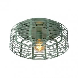 Melopee 45cm Single Light Flush Ceiling Fitting in Turquoise Finish