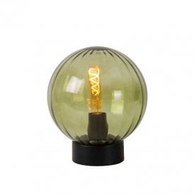 Lucide Monsaraz Single Light Table Lamp In Green Finish
