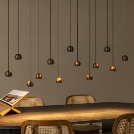 Lucide Montana 13 Light LED Bar Ceiling Pendant with Remote Control - Brown