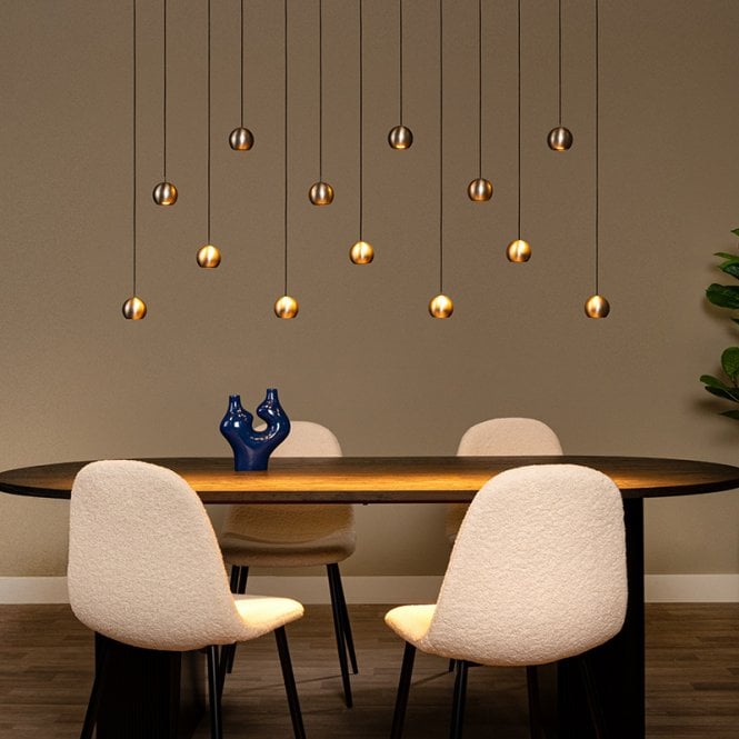 Lucide  Montana 13 Light LED Bar Ceiling Pendant with Remote Control - Grey