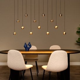 Lucide Montana 13 Light LED Bar Ceiling Pendant with Remote Control - Grey
