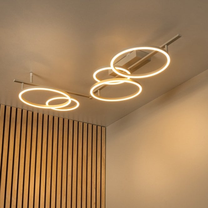 Lucide  Nicola CCT LED Large Flush Ceiling Light - Taupe