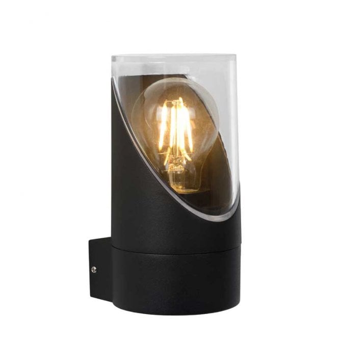 Lucide  Norman Aluminium Single Light Outdoor Wall Fitting in Black Finish