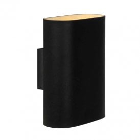 Lucide Ovalis 2 Light Up & Down Wall Fitting In Black Finish