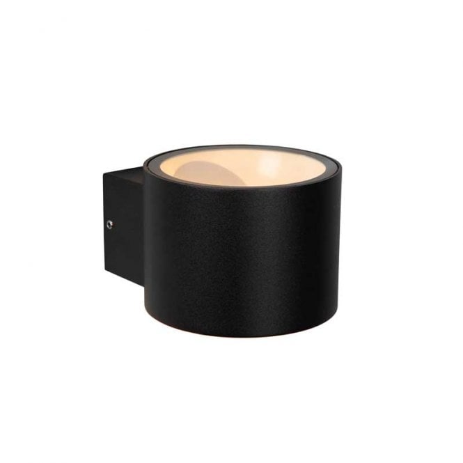Lucide  Oxford Single Light Outdoor Flush Wall Fitting In Black Finish