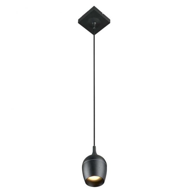 Lucide  Preston Single Light Bathroom Ceiling Pendant In Black Finish